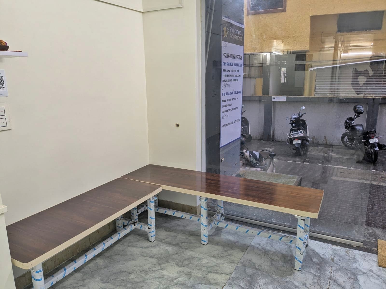 Spacious and clean waiting area at Kalekar Star Ortho and Womens Care Clinic Wakad